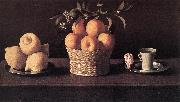 ZURBARAN  Francisco de Still-life with Lemons, Oranges and Rose oil painting artist